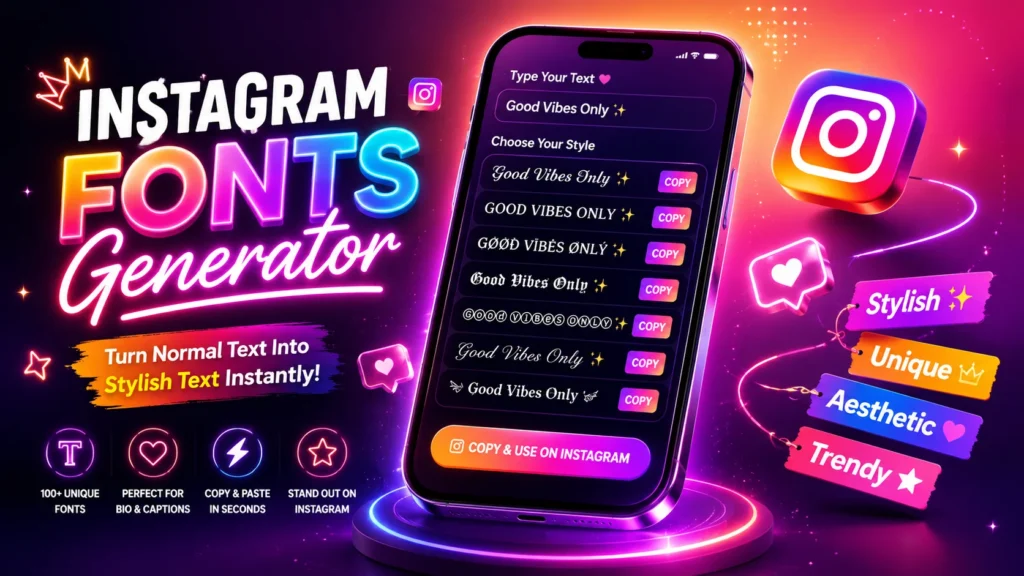 Instagram Fonts Generator – Copy & Paste Stylish Text